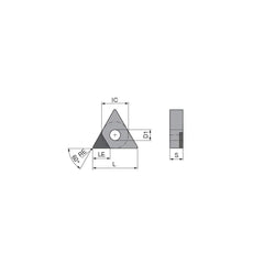 Turning Insert:  TNGA331TN012DA4,  Polycrystalline Cubic Boron Nitride TiCN Finish,  Neutral,  0.0157″ Corner Radius,  60.0 &deg N/A Triangle,  Series  TNGA