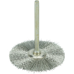 1-1/2″ Miniature Wire Wheel, .005″ Stainless Steel Fill, 1/8″ Stem - Exact Tooling