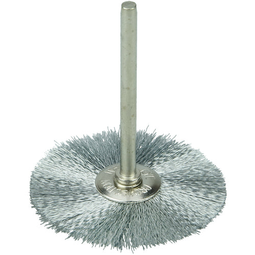 1-1/2″ Miniature Wire Wheel, .005″ Steel Fill, 1/8″ Stem - Exact Tooling