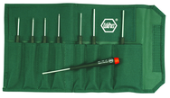 8 Piece - .028 - 1/8" - Precision Hex Inch Screwdriver Set In Canvas Pouch - Exact Tooling