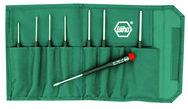 8 Piece - .050 - 5/32" - Precision Ball End Hex Inch Screwdriver Set in Canvas Pouch - Exact Tooling