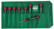 8 Piece - T1; T2; T3; T4; T5; T6; T7; T8 x 40mm - PicoFinish Precision Torx Screwdriver Set in Canvas Pouch - Exact Tooling