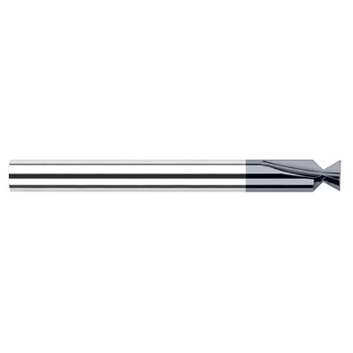 Dovetail Cutters - 0.3750″ (3/8″) Cutter Diameter × 0.0100″Radius × 50° included Carbide Dovetail Cutter, 3 Flutes, AlTiN Coated - Exact Tooling