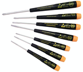 7 Piece - Precision ESD Safe Screwdriver Set - #27390 - Includes: Slotted 1.5 - 3.5 Phillips #00; 0; 1 - Exact Tooling