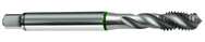 M8x1.25 6H 3-Flute Cobalt Green Ring Full Bottom 40 degree Spiral Flute Tap-Bright - Exact Tooling