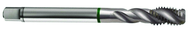 M10x1.0 6H 3-Flute Cobalt Green Ring Full Bottom 40 degree Spiral Flute Tap-Bright - Exact Tooling