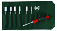 8 Piece - Drive-Loc VI Interchangeable Set Nut Wiha Driver Inch - #28196 - Includes: 3/16; 1/4; 5/16; 11/32; 3/8; 7/16 and 1/2" - Canvas Pouch - Exact Tooling