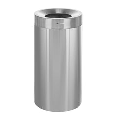 Alpine Industries - Trash Cans & Recycling Containers; Type: Trash Can ; Container Shape: Round ; Container Size: 27 Gal ; Container Graphics: None ; Color: Silver ; Finish: Smooth - Exact Tooling
