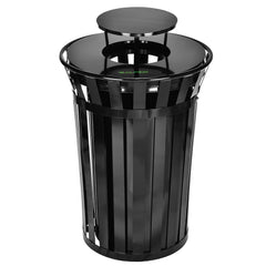 Alpine Industries - Trash Cans & Recycling Containers; Type: Trash Can ; Container Shape: Round ; Container Size: 38 gal ; Container Graphics: None ; Color: Black ; Finish: Smooth - Exact Tooling