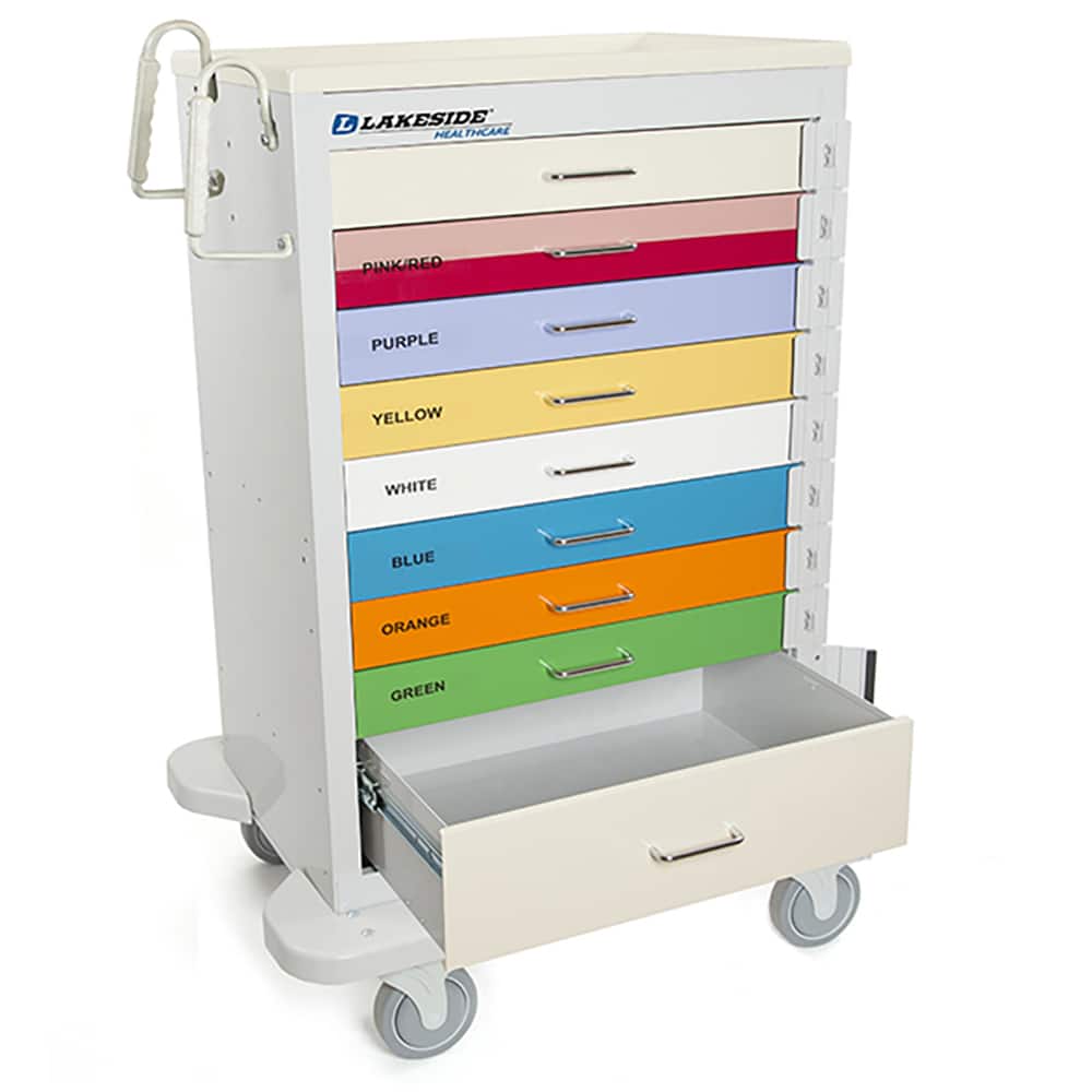 Lakeside - Carts; Type: Medical Cart ; Load Capacity (Lb.): 200.000 ; Number of Slots: 0 ; Number of Shelves: 0 ; Width (Inch): 25 ; Length (Inch): 32 - Exact Tooling