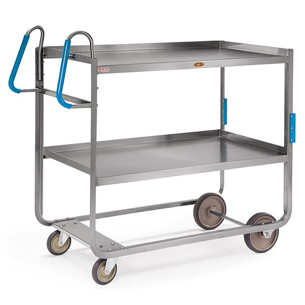Lakeside - Carts; Type: Utility Cart ; Load Capacity (Lb.): 1000.000 ; Number of Slots: 0 ; Number of Shelves: 2 ; Width (Inch): 24-5/8 ; Length (Inch): 50-7/16 - Exact Tooling