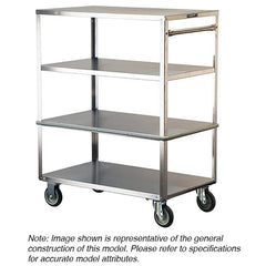 Lakeside - Carts; Type: Utility Cart ; Load Capacity (Lb.): 500.000 ; Number of Slots: 0 ; Number of Shelves: 4 ; Width (Inch): 22-1/4 ; Length (Inch): 36-3/8 - Exact Tooling
