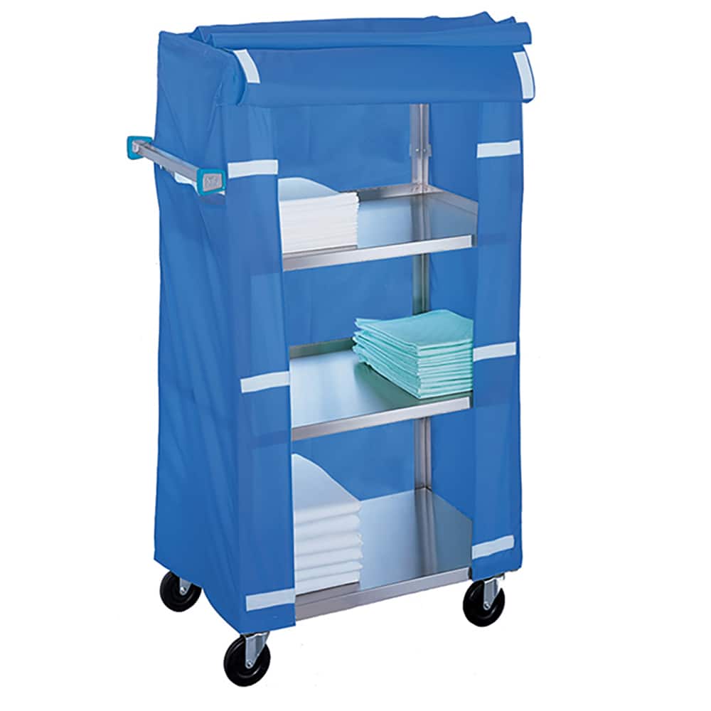 Lakeside - Carts; Type: Linen Cart ; Load Capacity (Lb.): 300.000 ; Number of Slots: 0 ; Number of Shelves: 4 ; Width (Inch): 16-1/4 ; Length (Inch): 27-1/2 - Exact Tooling