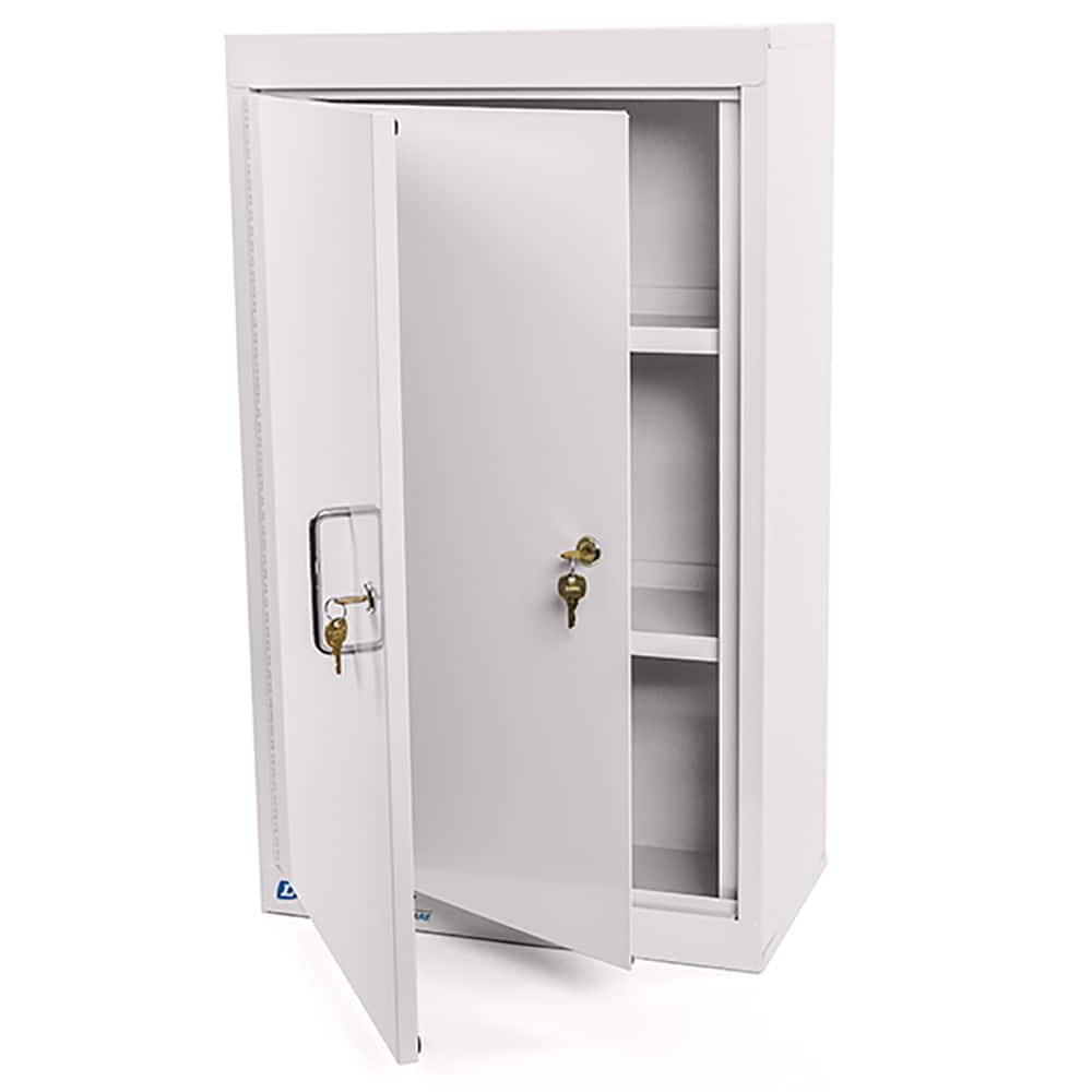 Lakeside - Medicine Cabinets; Mounting Style: Wall Mounted ; Material: Powder Coated Steel ; Height (Inch): 30 ; Width (Inch): 10 ; Depth (Inch): 18 ; Number of Shelves: 2 - Exact Tooling