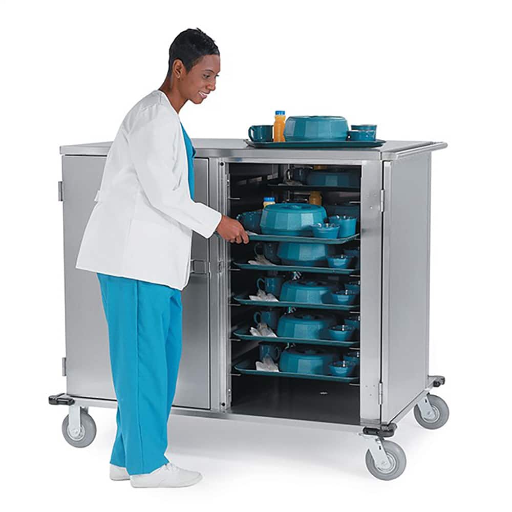 Lakeside - Carts; Type: Tray Delivery Cart ; Load Capacity (Lb.): 300.000 ; Number of Slots: 16 ; Number of Shelves: 0 ; Width (Inch): 34-1/2 ; Length (Inch): 55-3/4 - Exact Tooling