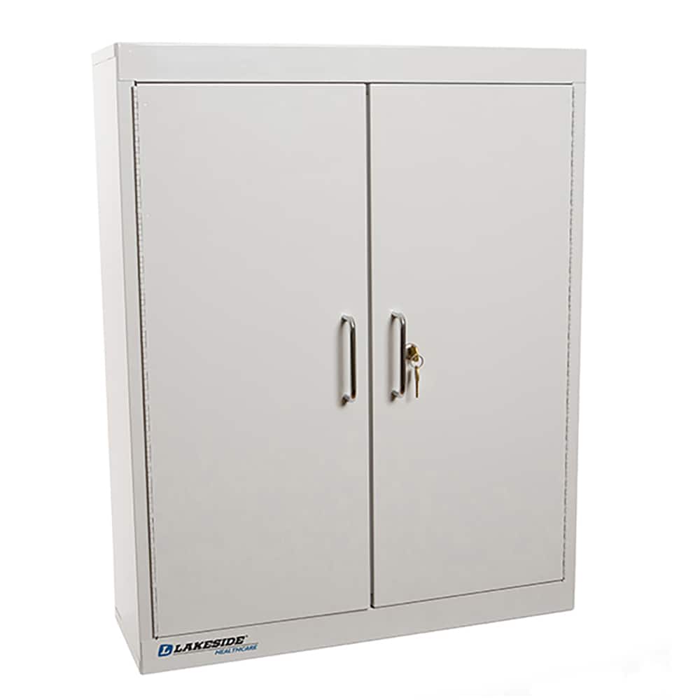 Lakeside - Medicine Cabinets; Mounting Style: Wall Mounted ; Material: Powder Coated Steel ; Height (Inch): 30 ; Width (Inch): 8 ; Depth (Inch): 24 ; Number of Shelves: 4 - Exact Tooling