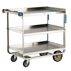 Lakeside - Carts; Type: Utility Cart ; Load Capacity (Lb.): 700.000 ; Number of Slots: 0 ; Number of Shelves: 3 ; Width (Inch): 22-3/8 ; Length (Inch): 38-5/8 - Exact Tooling