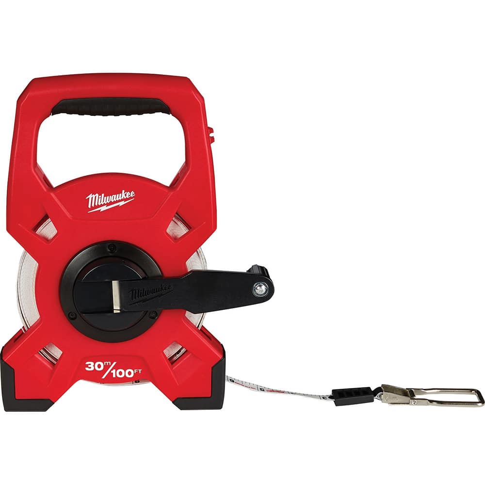Milwaukee Tool - Tape Measures; Length (Feet): 100.000 ; Length (Meters): 30.00 ; Width (Inch): 2 ; Graduation (Inch): 1/16 ; Blade Material: Fiberglass ; Case Material: Plastic - Exact Tooling