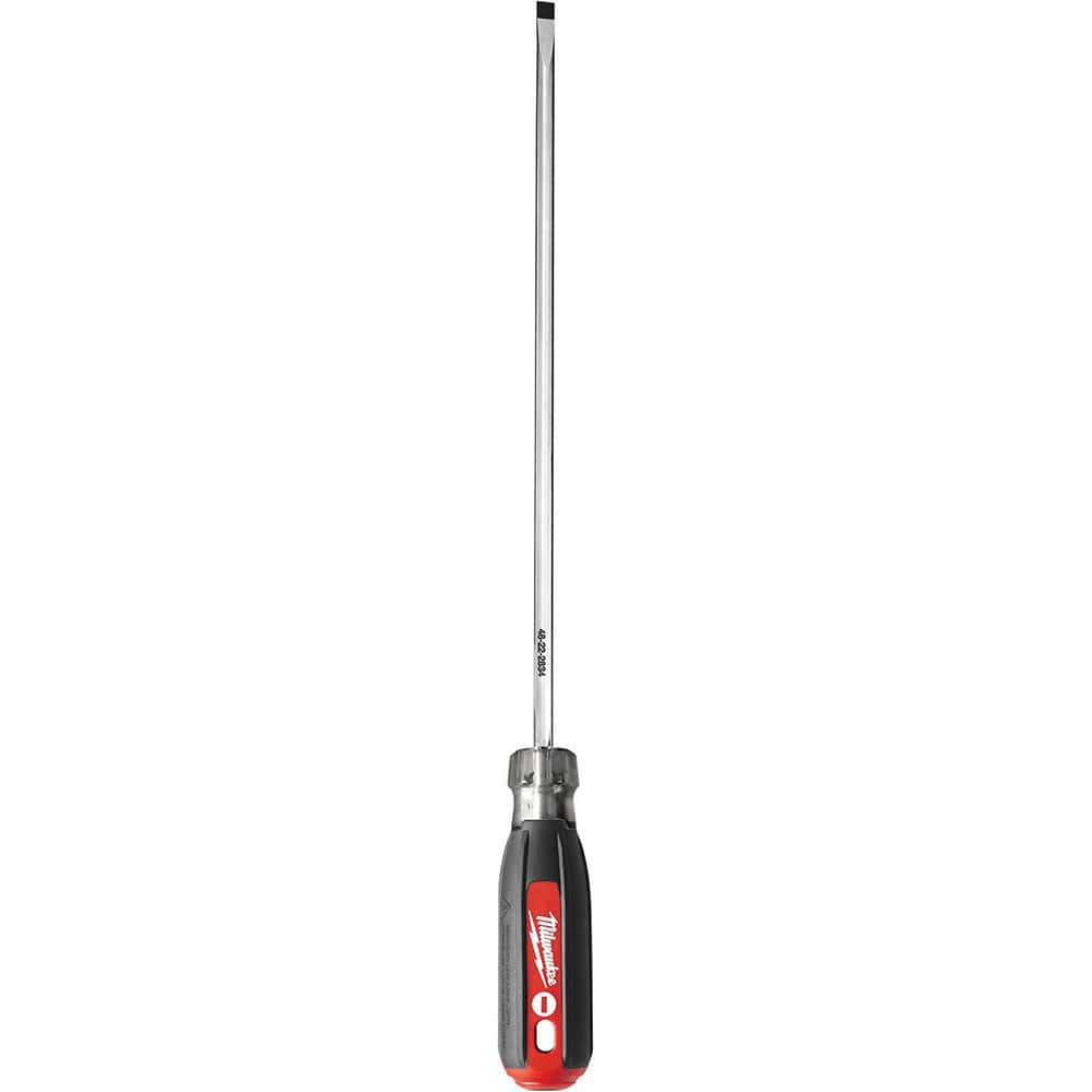 Milwaukee Tool - Slotted Screwdrivers; Tool Type: Cabinet ; Overall Length Range: 10" and Longer ; Handle Style: Ergonomic Cushioned Grip ; Blade Width (Inch): 1/4 ; Overall Length (Inch): 13 ; Shank Type: Straight - Exact Tooling