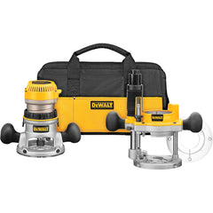 DeWALT - Router Kits; Router Type: Fixed/Plunge Combination ; Speed (RPM): 24000 ; Collet Size (Inch): 1/2; 1/4 ; Includes 1: DW618M motor pack; DW6184 fixed base; DW6182 plunge base; 1/4" and 1/2" collets; Wrench; Large hole sub base; Vacuum adapter; So - Exact Tooling