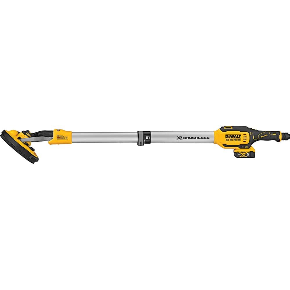 DeWALT - Handheld Disc Sanders; Type of Power: Battery ; Speed (RPM): 1200 ; Minimum Disc Size (Inch): 9 ; Maximum Disc Size (Inch): 9 ; Contents: DCE800 20V MAX* Cordless Drywall Sander; (2) DCB205 20V MAX* XR? Batteries; DCB115 Charger ; For Use With: - Exact Tooling