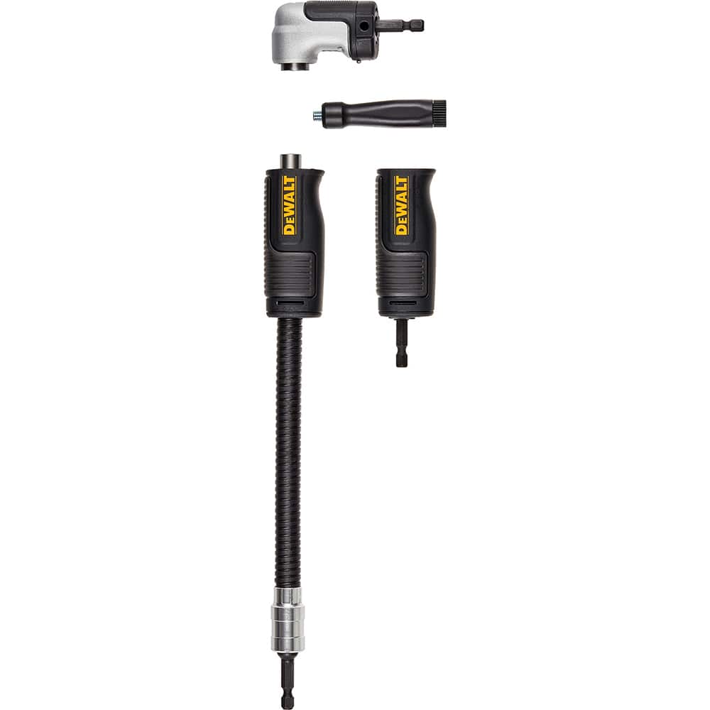 DeWALT - Power Drill Accessories; Accessory Type: Right Angle Attachment ; For Use With: Impact Driver ; Drive Size (Inch): 1/4 Hex ; Additional Information: 4-In-1 Modular Right-Angle System Transforms To Quickly Switch Between A Compact Right Angle, St - Exact Tooling