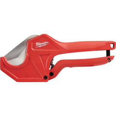Milwaukee Tool - Pipe & Tube Cutters; Type: Ratcheting Pipe Cutter ; Maximum Pipe Capacity (Inch): 1-5/8 ; Minimum Pipe Capacity: 1/8 (Inch); Cuts Material Type: PVC ; Overall Length (Inch): 12-1/4 ; Battery Included: No - Exact Tooling
