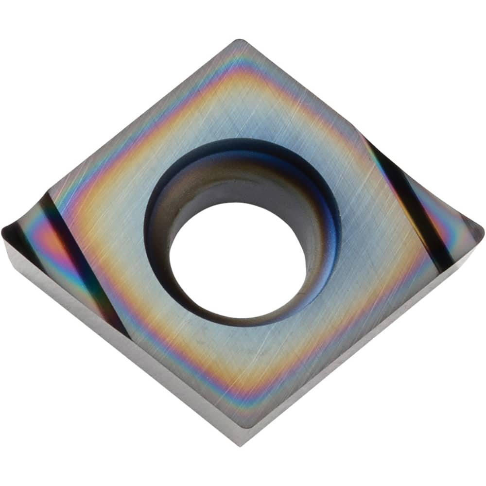 CCGT120408R-A3 PDL025 Carbide Turning Insert Diamond-Like Carbon (DLC) Finish, RH, 1/2″ Inscribed Circle, 0.0315″ Corner Radius, 0.1874″ Thick, 80° Diamond