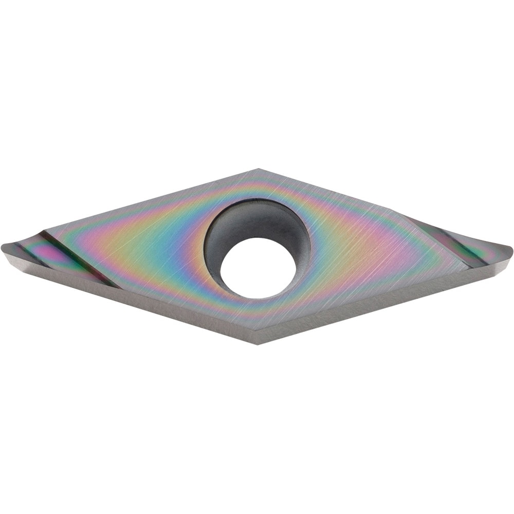 VCGT160404R-A3 PDL025 Carbide Turning Insert Diamond-Like Carbon (DLC) Finish, RH, 3/8″ Inscribed Circle, 0.0157″ Corner Radius, 0.1874″ Thick, 35° Diamond