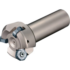 Kyocera - 45° Lead Angle, 3" to 84.07mm Cut Diam, 1-1/4" Shank Diam, Indexable & Chamfer End Mill - Exact Tooling