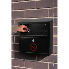 Alpine Industries - Cigarette-Waste Receptacles & Butt Cans; Type: Cigarette Disposal Bin ; Material: Steel ; Wall Mount: Yes ; Height (Inch): 12.2 ; Width (Decimal Inch): 12.2000 ; Color/Finish: Black - Exact Tooling