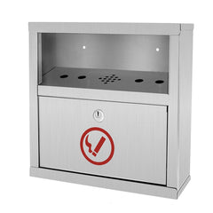 Alpine Industries - Cigarette-Waste Receptacles & Butt Cans; Type: Cigarette Disposal Bin ; Material: Stainless Steel ; Wall Mount: Yes ; Height (Inch): 12.2 ; Width (Decimal Inch): 12.2000 ; Color/Finish: Stainless Steel - Exact Tooling
