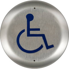 Dorma Kaba - Push Plates; Type: Round Push Plate ; Overall Length (Inch): 4-1/2 ; Finish/Coating: Brushed - Exact Tooling