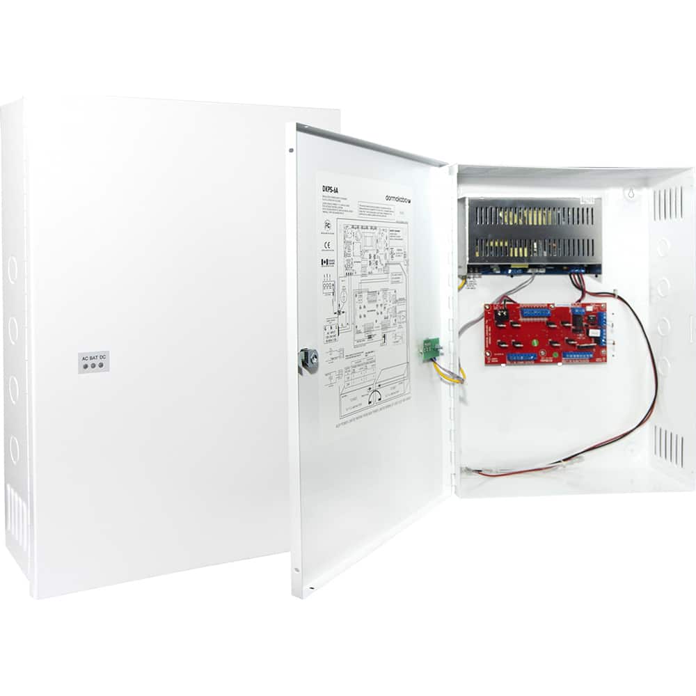Dorma Kaba - Power Supplies; Mounting Type: Wall Mount ; Output Wattage: 720 ; Maximum Input Voltage: 220 VAC ; Minimum Input Voltage: 110 VAC ; Number of Outputs: 8 ; Output Voltage: 12/24 VDC - Exact Tooling