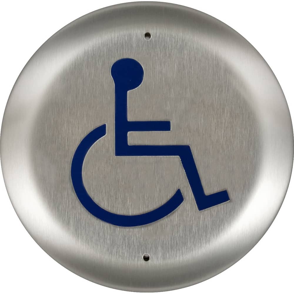 Dorma Kaba - Push Plates; Type: Round Push Plate ; Overall Length (Inch): 6 ; Finish/Coating: Brushed - Exact Tooling