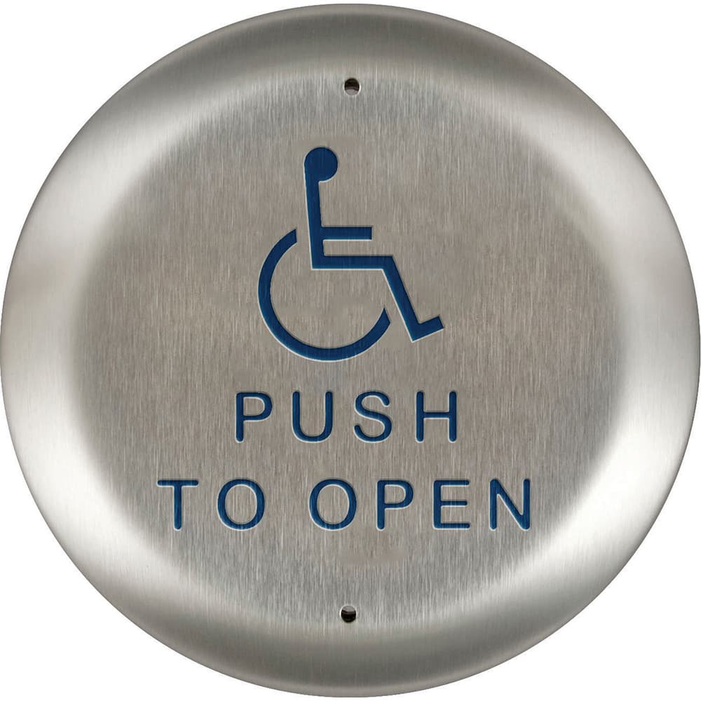 Dorma Kaba - Push Plates; Type: Round Push Plate ; Overall Length (Inch): 4-1/2 ; Finish/Coating: Brushed - Exact Tooling