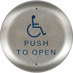 Dorma Kaba - Push Plates; Type: Round Push Plate ; Overall Length (Inch): 4-1/2 ; Finish/Coating: Brushed - Exact Tooling