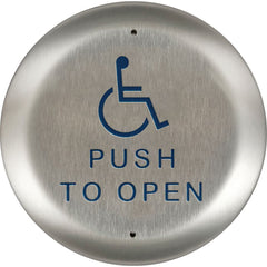 Dorma Kaba - Push Plates; Type: Round Push Plate ; Overall Length (Inch): 6 ; Finish/Coating: Brushed - Exact Tooling