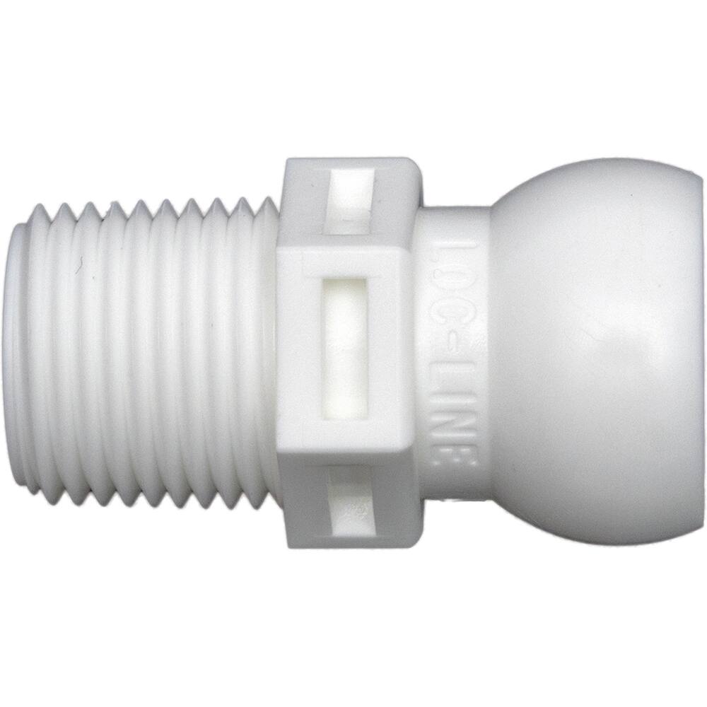 Loc-Line - Coolant Hose Adapters, Connectors & Sockets; Type: Connector ; Hose Inside Diameter (Inch): 1/2 ; Thread Type: NonThreaded ; Connection Type: 3/8 NPT ; Body Material: Acetal ; Maximum Flow Rate (GPM): 7.92 - Exact Tooling