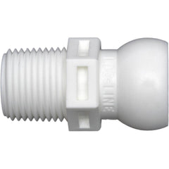 Loc-Line - Coolant Hose Adapters, Connectors & Sockets; Type: Connector ; Hose Inside Diameter (Inch): 1/2 ; Thread Type: NonThreaded ; Connection Type: 3/8 NPT ; Body Material: Acetal ; Maximum Flow Rate (GPM): 7.92 - Exact Tooling