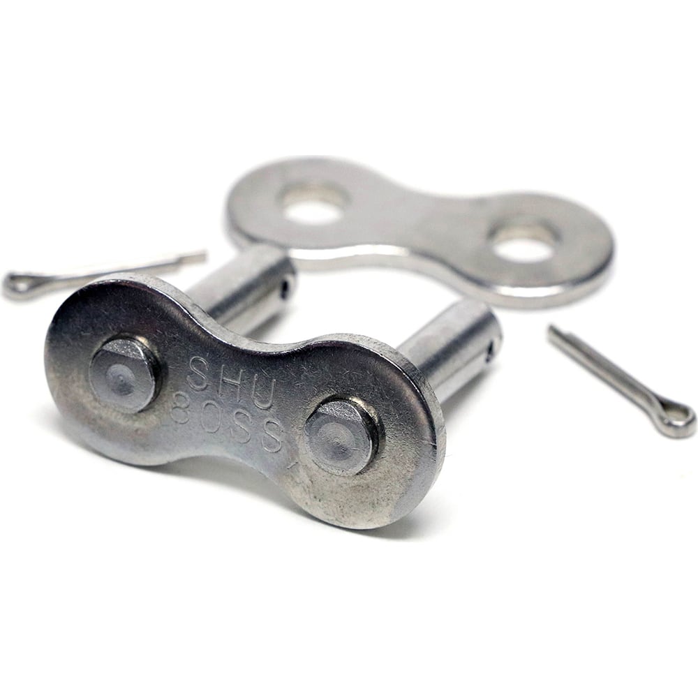 Shuster - 80SS-1CCL, 1" Pitch, ANSI 80, Cottered Type Connector Link - Exact Tooling
