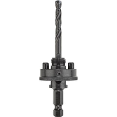 DeWALT - Hole-Cutting Tool Arbors; Tool Compatibility: Hole Saws ; Minimum Tool Diameter Compatibility (Inch): 9/16 ; Maximum Tool Diameter Compatibility (Inch): 1-3/16 ; Shank Type: Hex ; Shank Cross-Section Shape: Hex ; Integral Pilot Type: None - Exact Tooling