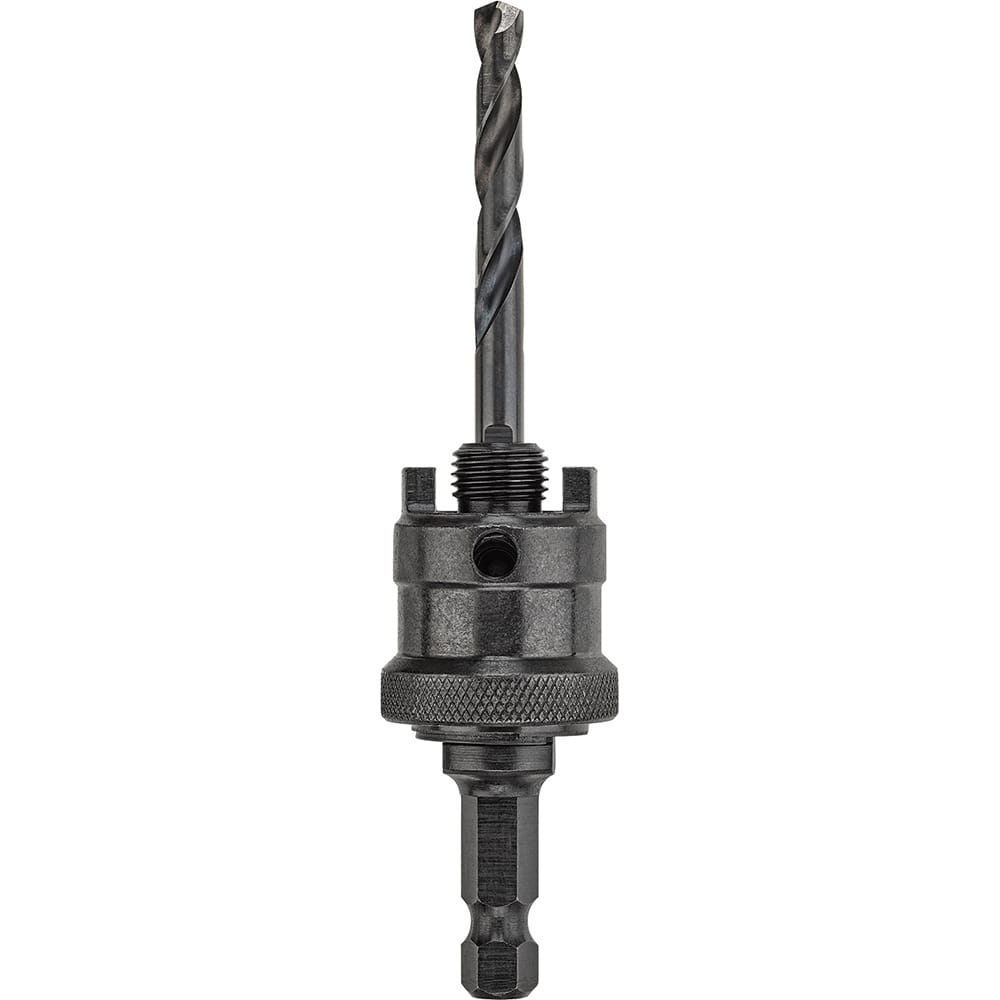 DeWALT - Hole-Cutting Tool Arbors; Tool Compatibility: Hole Saws ; Minimum Tool Diameter Compatibility (Inch): 9/16 ; Maximum Tool Diameter Compatibility (Inch): 1-3/16 ; Shank Type: Hex ; Shank Cross-Section Shape: Hex ; Integral Pilot Type: None - Exact Tooling