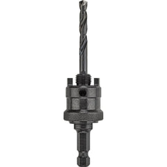 DeWALT - Hole-Cutting Tool Arbors; Tool Compatibility: Hole Saws ; Minimum Tool Diameter Compatibility (Inch): 9/16 ; Maximum Tool Diameter Compatibility (Inch): 1-3/16 ; Shank Type: Hex ; Shank Cross-Section Shape: Hex ; Integral Pilot Type: None - Exact Tooling