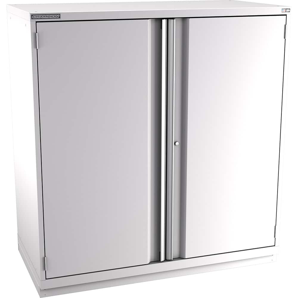 Champion Tool Storage - Storage Cabinets; Type: Eye-Level Height Double Wide Door Cabinet ; Width (Inch): 56-1/2 ; Depth (Inch): 28-1/2 ; Height (Inch): 59-1/2 ; Number of Shelves: 5 ; Material: Steel - Exact Tooling