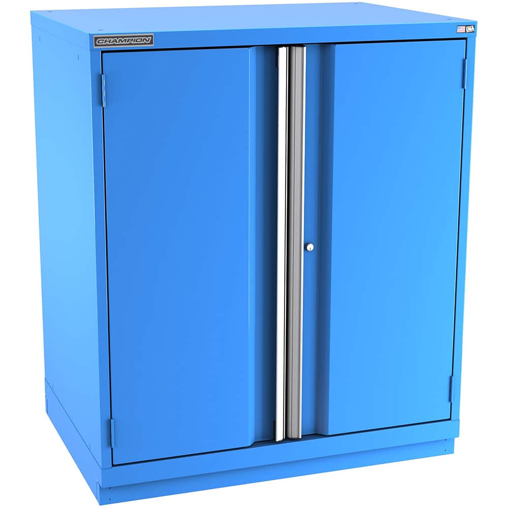 Champion Tool Storage - Storage Cabinets; Type: Counter-Height Plus Standard Plus Wide Door Cabinet ; Width (Inch): 40-1/4 ; Depth (Inch): 28-1/2 ; Height (Inch): 45-1/4 ; Number of Shelves: 4 ; Material: Steel - Exact Tooling