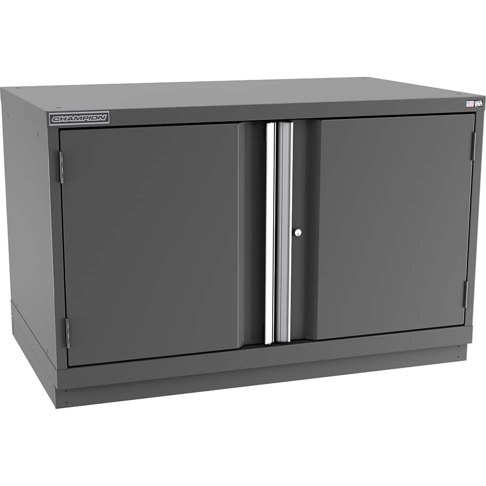 Champion Tool Storage - Storage Cabinets; Type: Desk-Height Extra Wide Door Cabinet ; Width (Inch): 47 ; Depth (Inch): 28-1/2 ; Height (Inch): 29-7/8 ; Number of Shelves: 2 ; Material: Steel - Exact Tooling