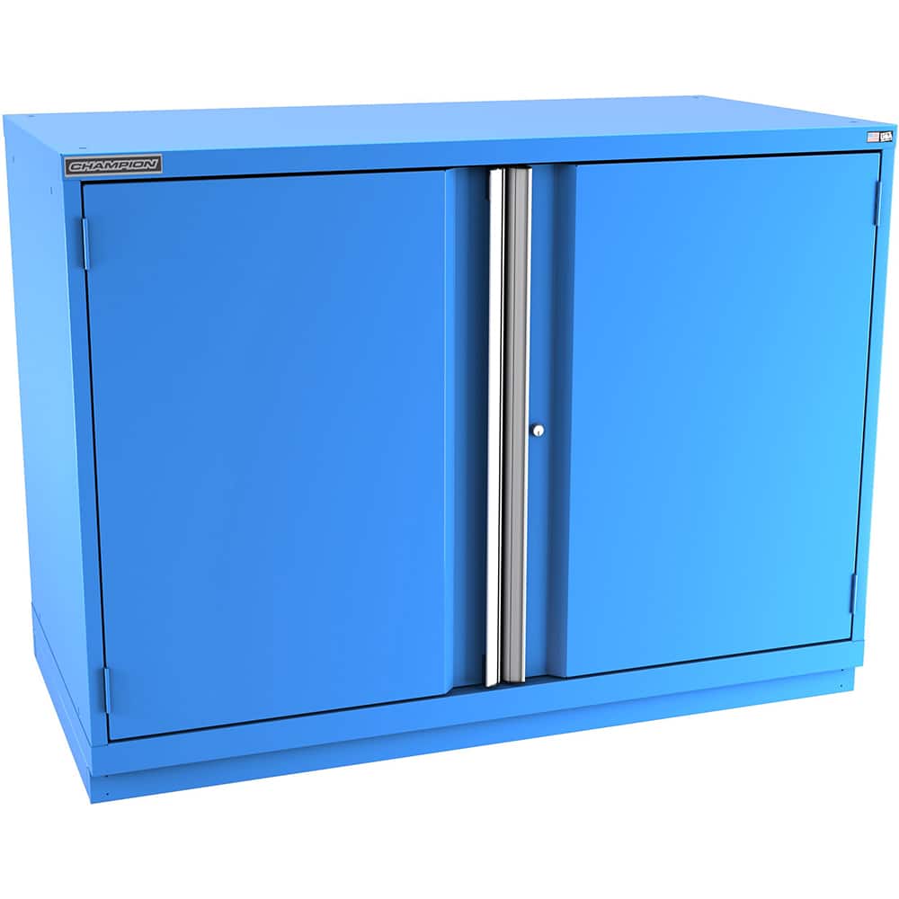 Champion Tool Storage - Storage Cabinets; Type: Counter-Height Plus Double Wide Door Cabinet ; Width (Inch): 56-1/2 ; Depth (Inch): 28-1/2 ; Height (Inch): 45-1/4 ; Number of Shelves: 4 ; Material: Steel - Exact Tooling
