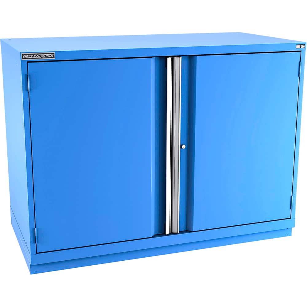 Champion Tool Storage - Storage Cabinets; Type: Counter-Height Double Wide Door Cabinet ; Width (Inch): 56-1/2 ; Depth (Inch): 28-1/2 ; Height (Inch): 41-3/4 ; Number of Shelves: 3 ; Material: Steel - Exact Tooling