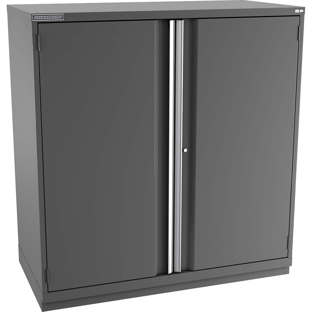 Champion Tool Storage - Storage Cabinets; Type: Eye-Level Height Double Wide Door Cabinet ; Width (Inch): 56-1/2 ; Depth (Inch): 28-1/2 ; Height (Inch): 59-1/2 ; Number of Shelves: 5 ; Material: Steel - Exact Tooling